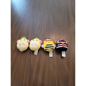 Lot Of 4 Squishmallows Pineapple Bee, Hambu McDonalds Happy Meal Toy Plush 2023